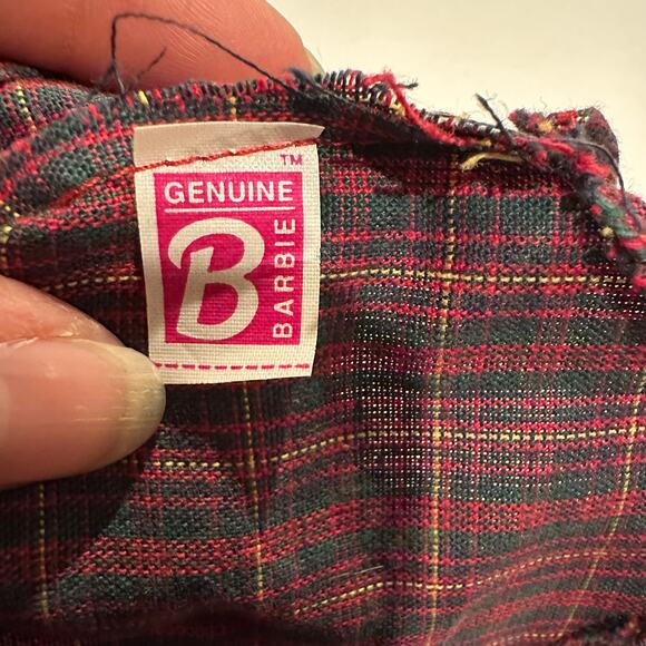 Vintage Barbie Outfit 1998 Becky School Photographer Replacement Jeans Plaid - Picture 3 of 4